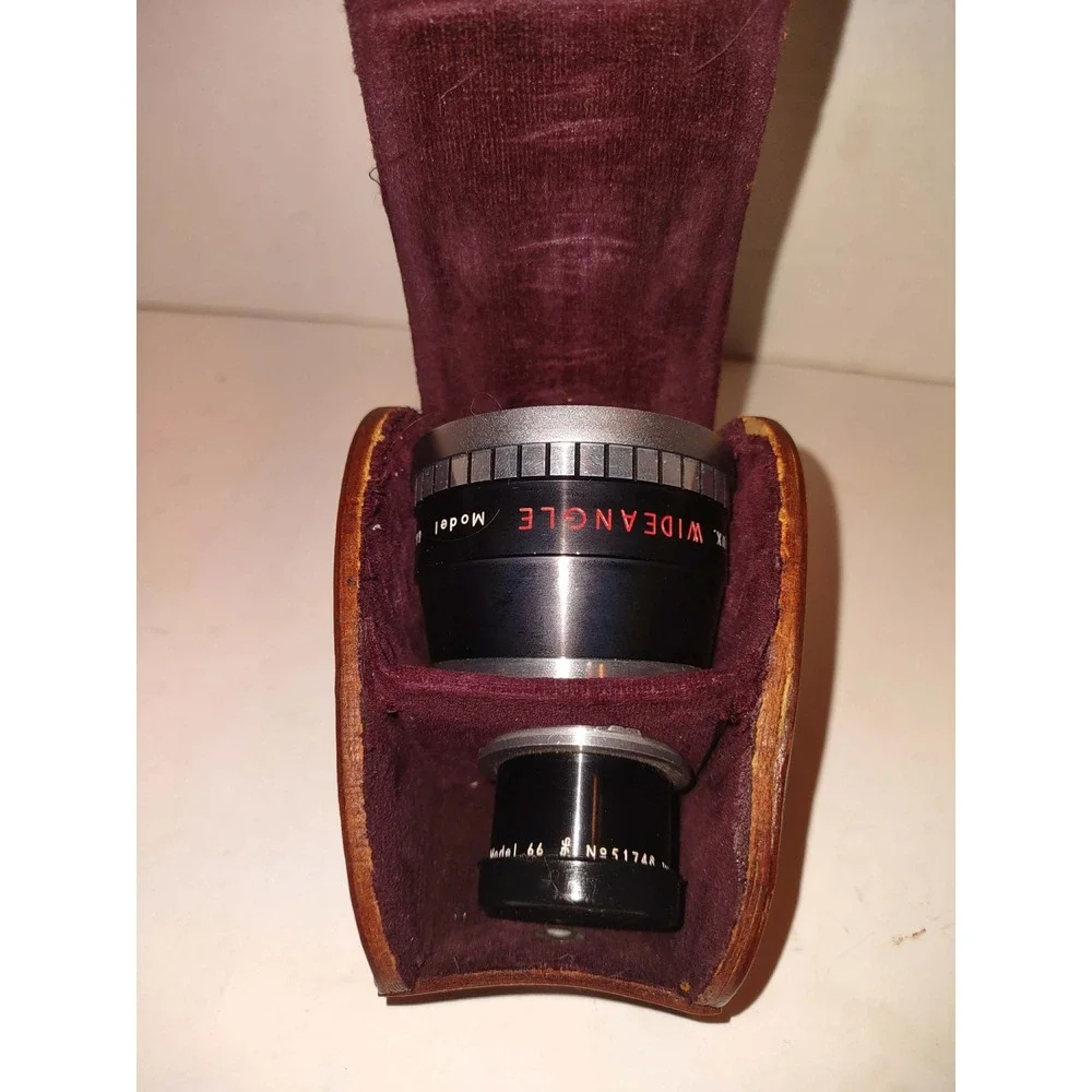 Sun Aux Wide Angle Lens & Viewfinder Set Model 66 Japan Vintage & Leather Case